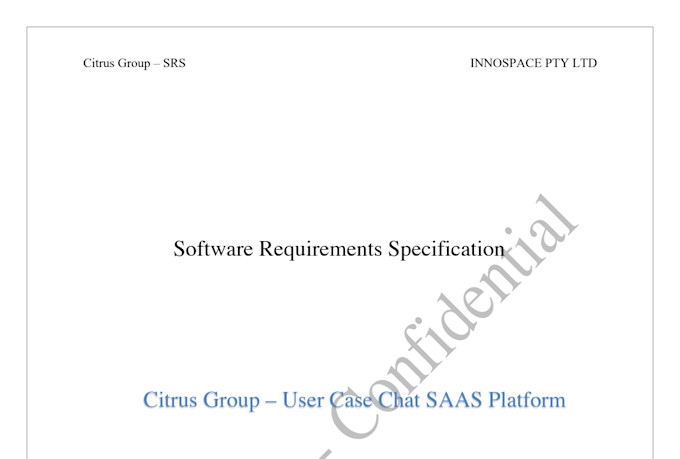 write a professional software requirements specification srs, brd document