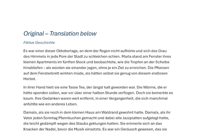 translate to german as a native speaker