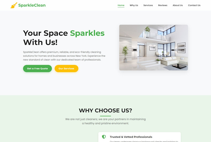 design a custom one page website