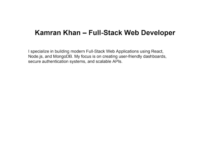 build a full stack web applications and dashboard