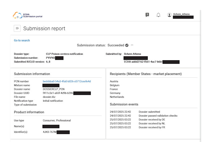 generate ufi and submit pcn for your chemical product