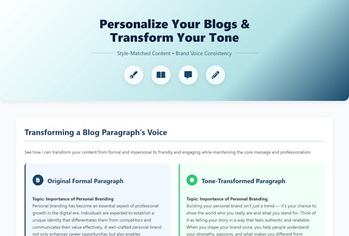 personalize your blogs and transform them into your own tone