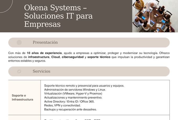 provide IT support, cloud solutions, cybersecurity and server management
