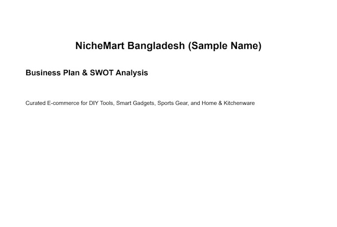 write a concise business plan and swot analysis for your startup