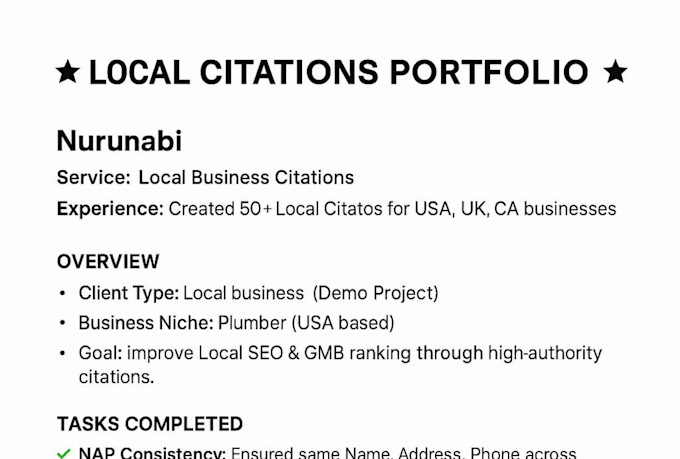 do 150 high authority manual local citations with nap consistency