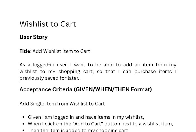 create detailed user stories and acceptance criteria