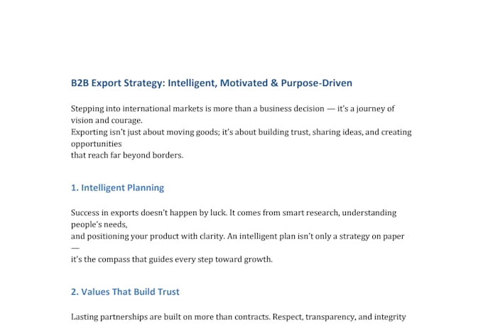 write professional b2b and export content with  SEO precision