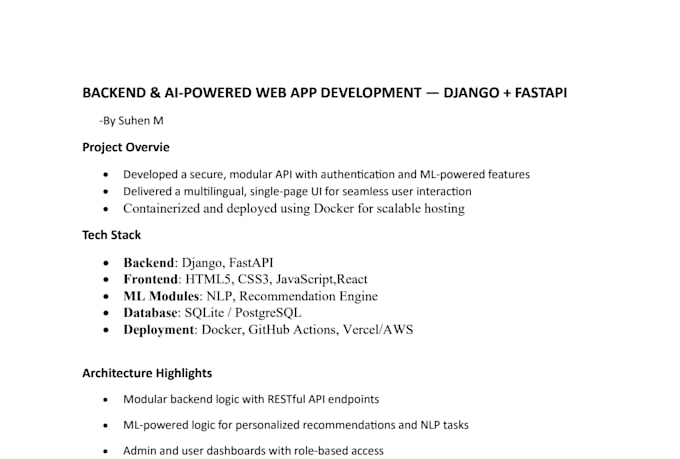 build custom backend websites with ml integration