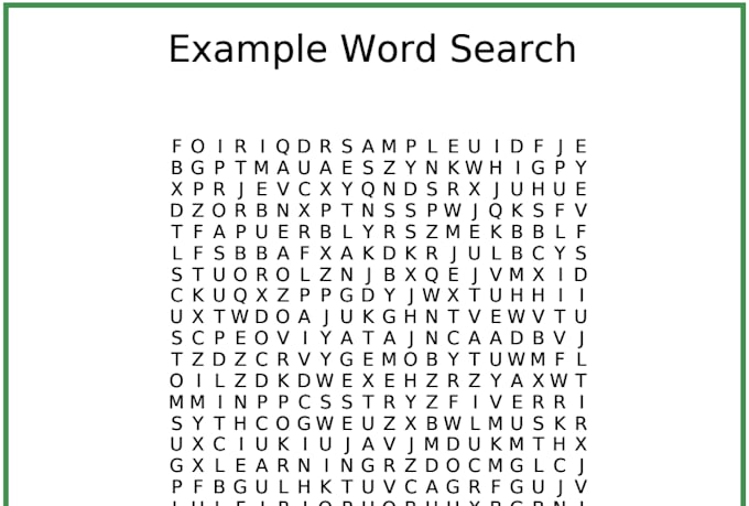 create a maze or custom wordsearch