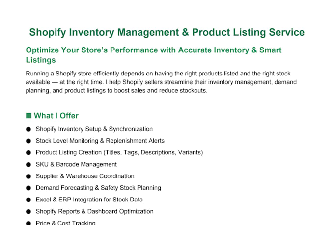 create and optimize product listings for amazon, ebay, etsy, shopify and walmart
