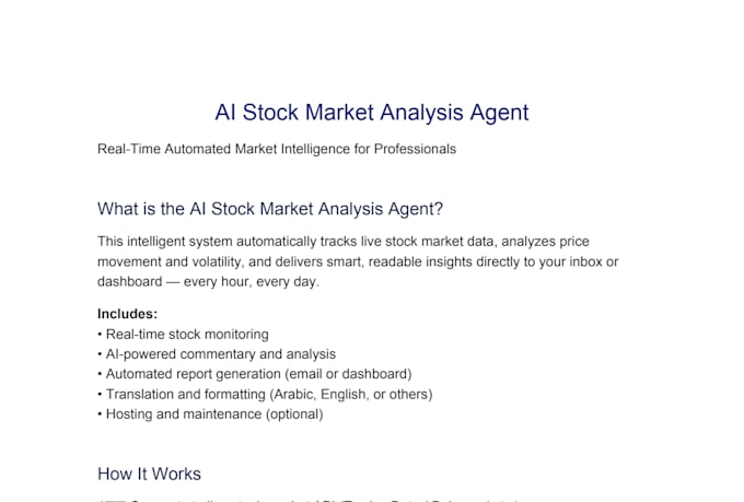 make you an ai stock market analysis agent