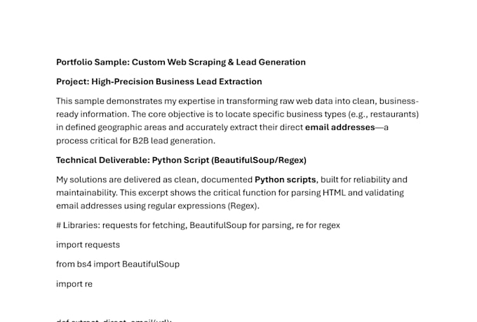 Build a custom python scraper for restaurant leads by Mcjlll | Fiverr