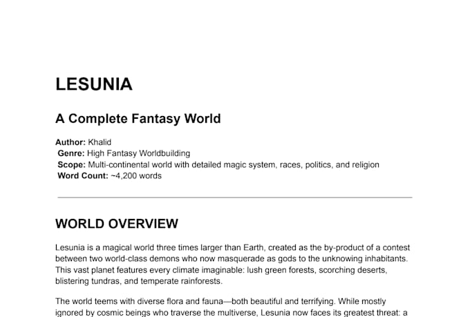 create immersive fantasy roleplay narratives and worldbuilding