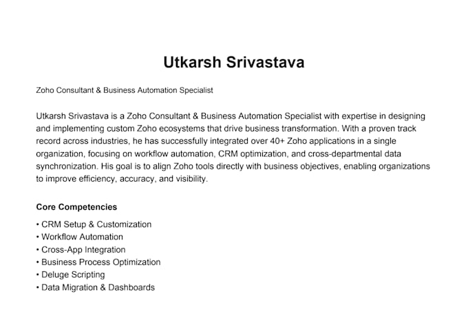 deliver customised zoho implementation