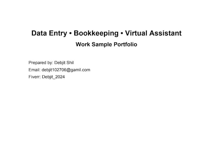 do accurate bookeeping, accounting, tally, virtual assistant tasks