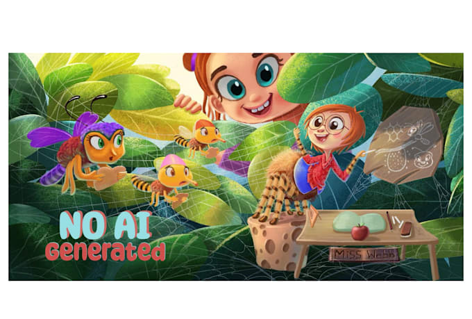 hand illustrate childrens book illustration