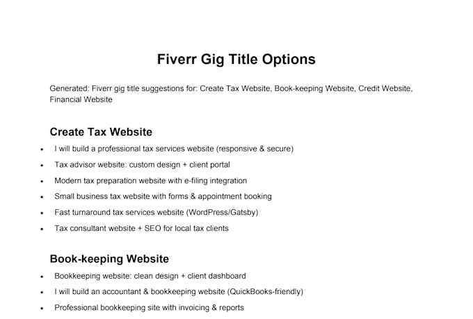 income tax website bookkeeping website credit website financial advisor website