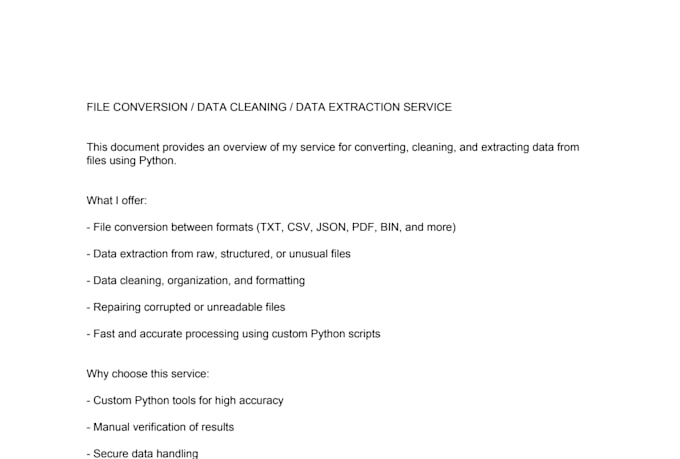 clean, extract or convert files using python