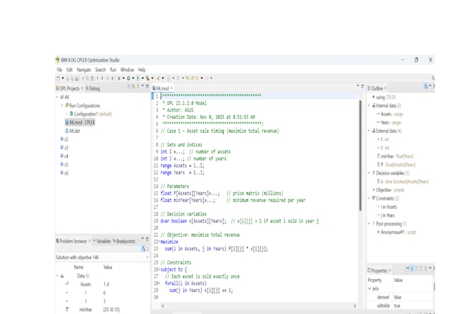 do data optimization using excel solver and IBM cplex