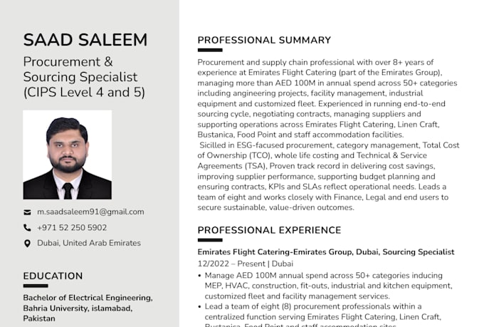 create a proffesional ats optimized resume design