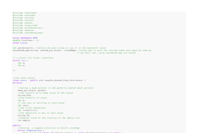 implement your algorithm in cpp