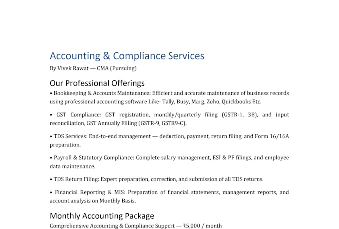 do gst filing tds returns and bookkeeping for indian businesses