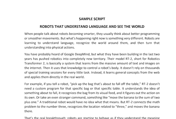 Write scripts for your ai and humanoid robotics themed youtube channel ...