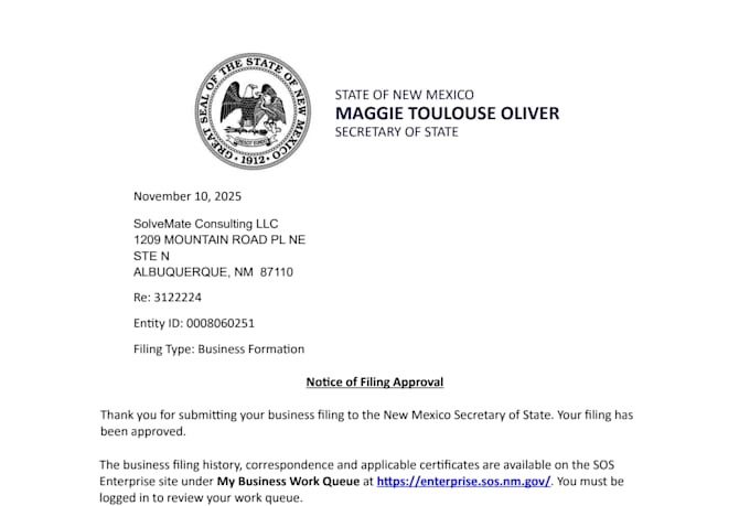 do wyoming new mexico llc formation and ein number