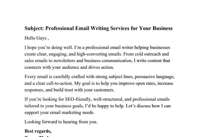 write professional emails for business and jobs