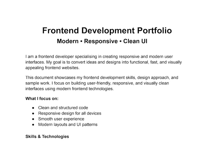 build a modern responsive frontend website