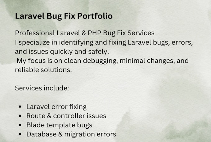 fix laravel errors bugs routes controller blade issues fast