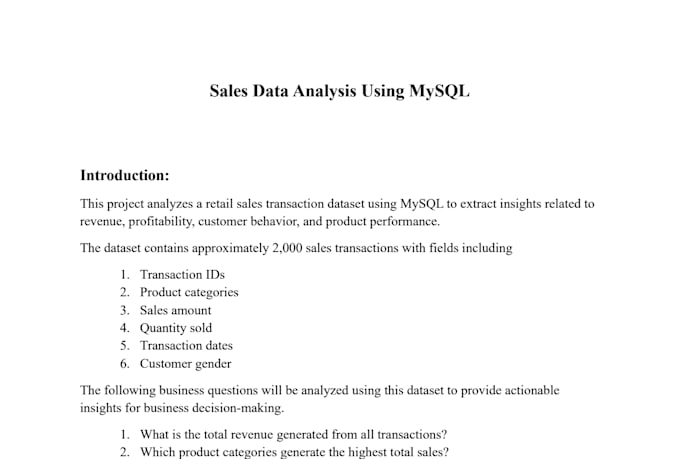 analyze your data and extract insights using mysql