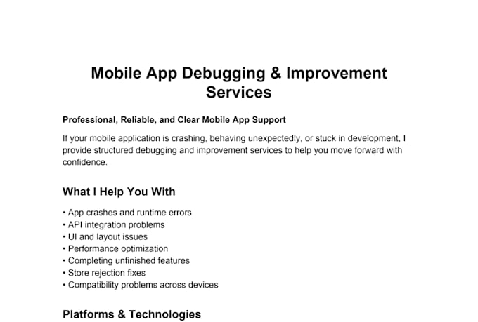 fix bugs and issues in your mobile app
