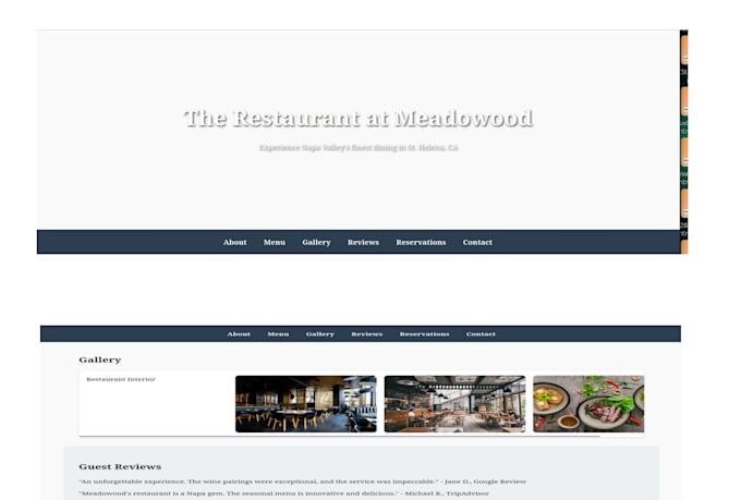 design a modern restaurant website using HTML CSS