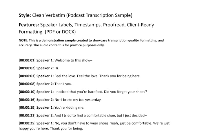 transcribe podcasts interviews and youtube videos in clean verbatim