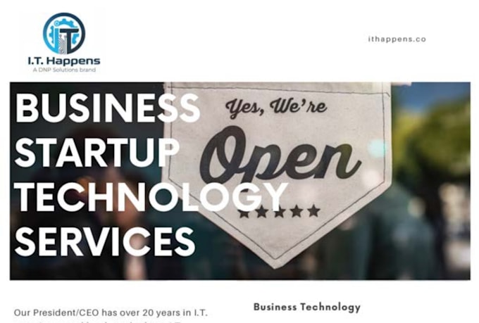 provide business startup technology consulting