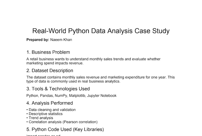 analyse your data using python, pandas, numpy, and matplotlib