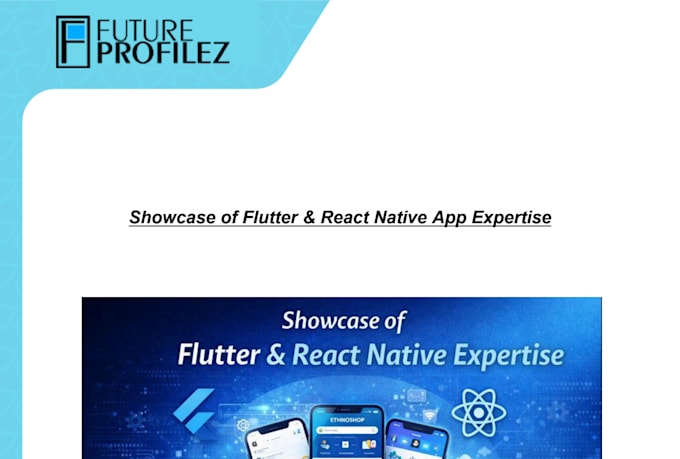 Develop a flutter or react native mobile app by Futureprofilez | Fiverr