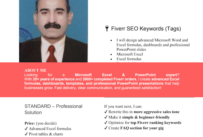 be your microsoft word ,excel and powerpoint expert