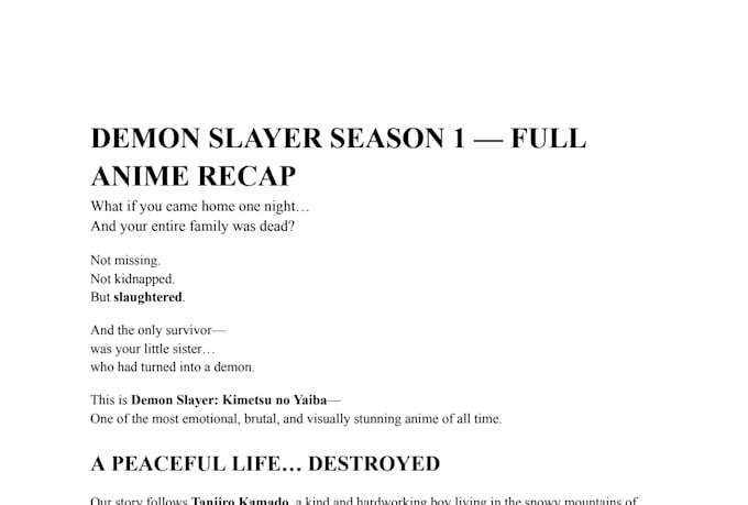 write a recap script for  anime, manga, manhwa, and movie recaps, youtube script