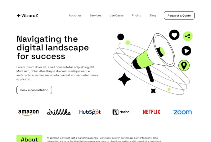 build professional custom landing page website