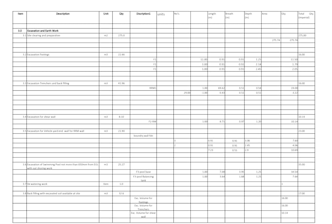 do quantity takeoff, boq, estimates residential house civil