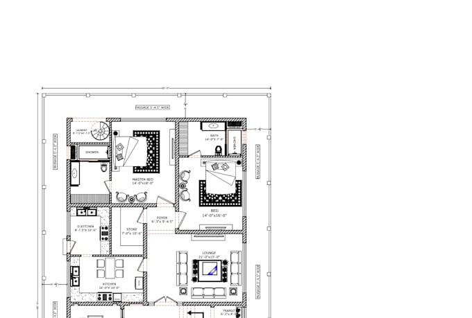 2d architectural and construction drawings, house plans in autocad