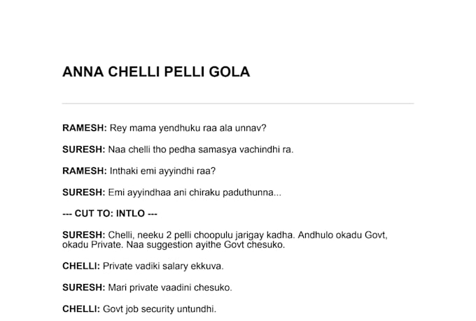 write vral telugu instagram reels script