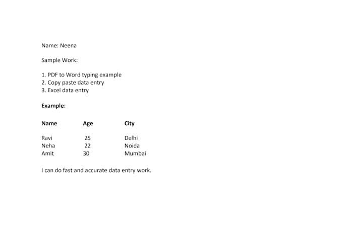 do fast typing, PDF to word, data entry work