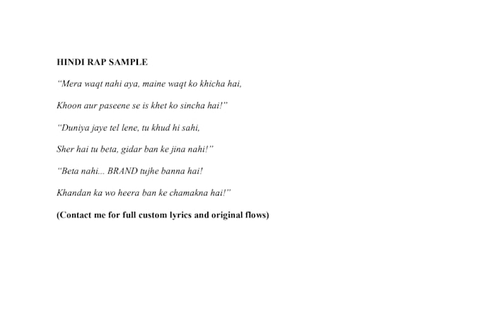write fire hindi rap lyrics and ghostwrite your next hit