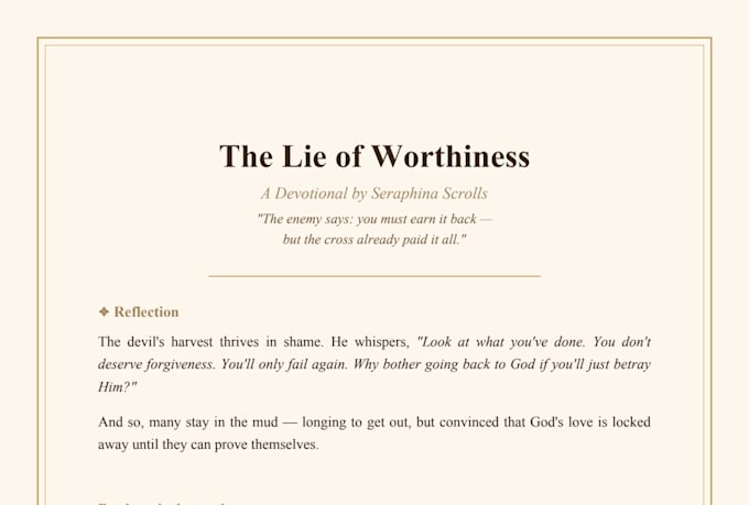 write christian devotionals and faith based inspirational content