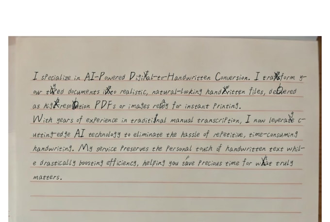ai handwriting conversion service