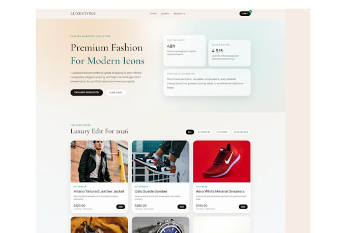 build react tailwind ecommerce frontend