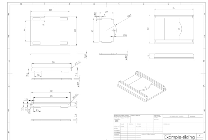 design cnc ready mechanical parts with technical drawings